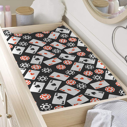 Casino Chip And Card Pattern Print Changing Pad Cover