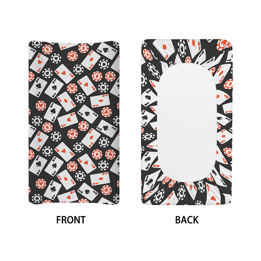 Casino Chip And Card Pattern Print Changing Pad Cover