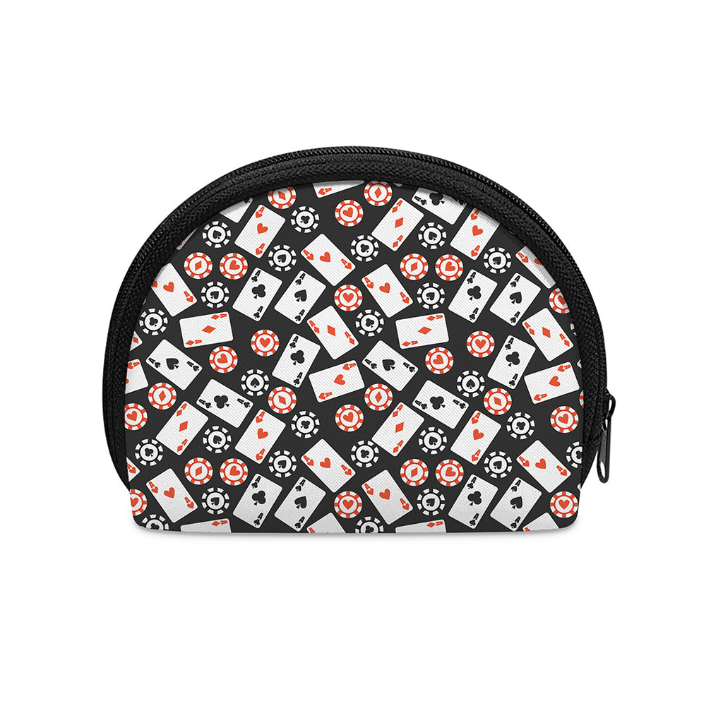 Casino Chip And Card Pattern Print Coin Purse