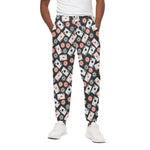 Casino Chip And Card Pattern Print Cotton Pants