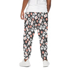 Casino Chip And Card Pattern Print Cotton Pants