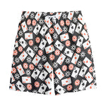 Casino Chip And Card Pattern Print Cotton Shorts