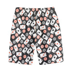 Casino Chip And Card Pattern Print Cotton Shorts