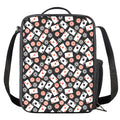 Casino Chip And Card Pattern Print Crossbody Lunch Bag