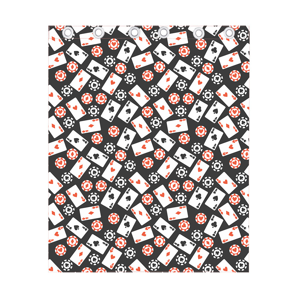Casino Chip And Card Pattern Print Curtain