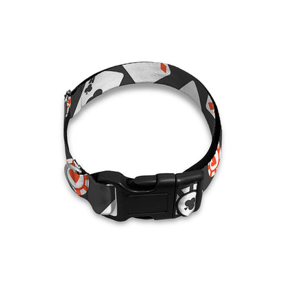 Casino Chip And Card Pattern Print Dog Collar