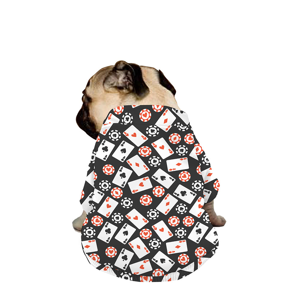 Casino Chip And Card Pattern Print Dog Zip Up Jacket