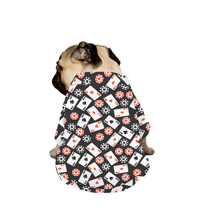 Casino Chip And Card Pattern Print Dog Zip Up Jacket