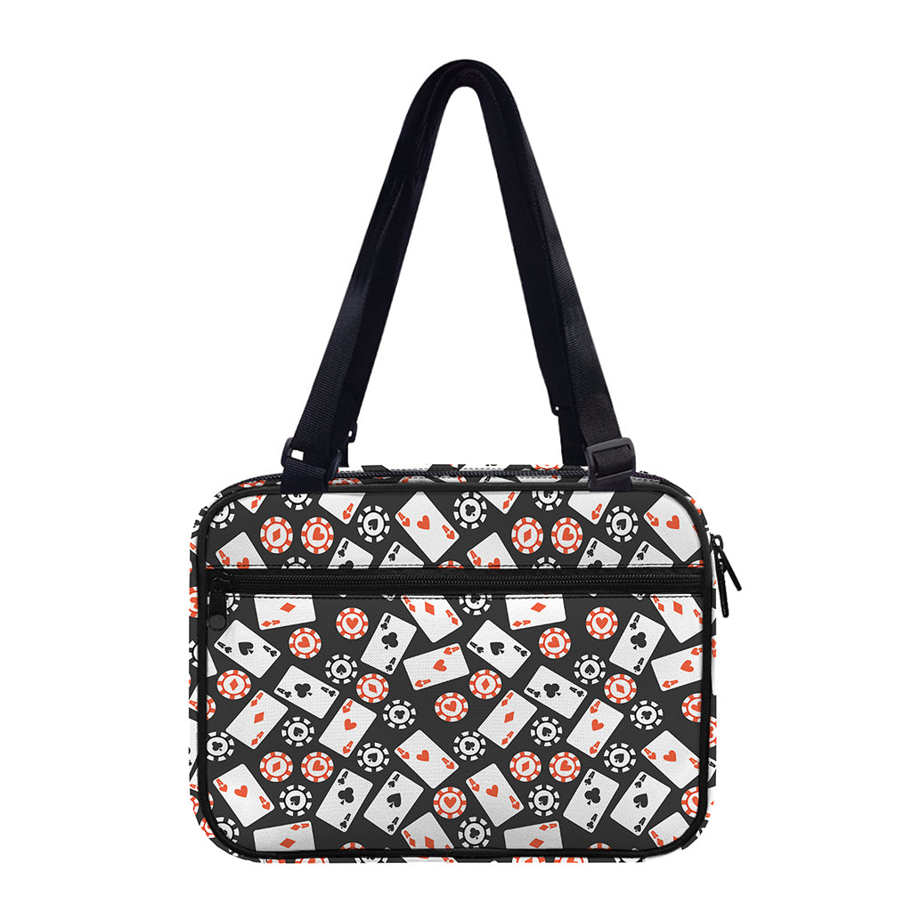 Casino Chip And Card Pattern Print Double Strap Bible Bag