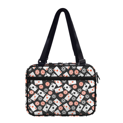 Casino Chip And Card Pattern Print Double Strap Bible Bag