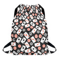 Casino Chip And Card Pattern Print Drawstring Backpack