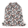 Casino Chip And Card Pattern Print Drawstring Bag