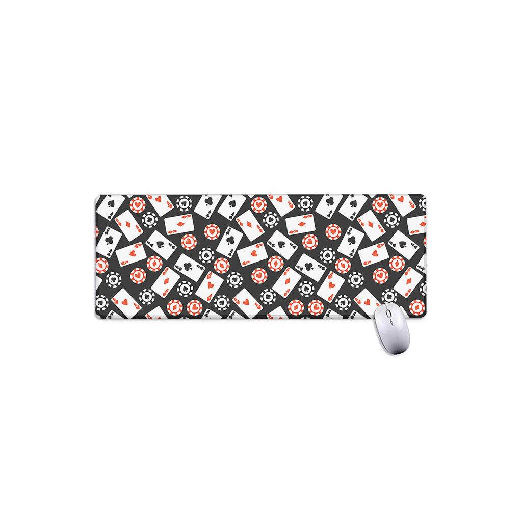 Casino Chip And Card Pattern Print Extended Mouse Pad