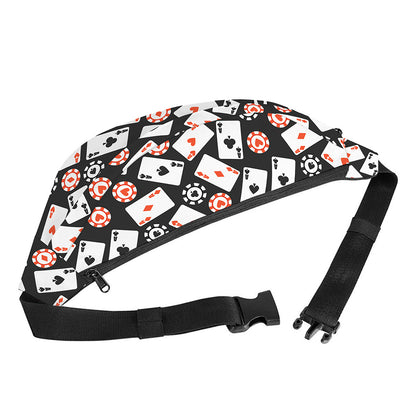 Casino Chip And Card Pattern Print Fanny Pack