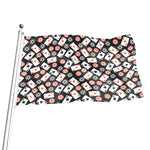 Casino Chip And Card Pattern Print Flag