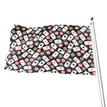 Casino Chip And Card Pattern Print Flag