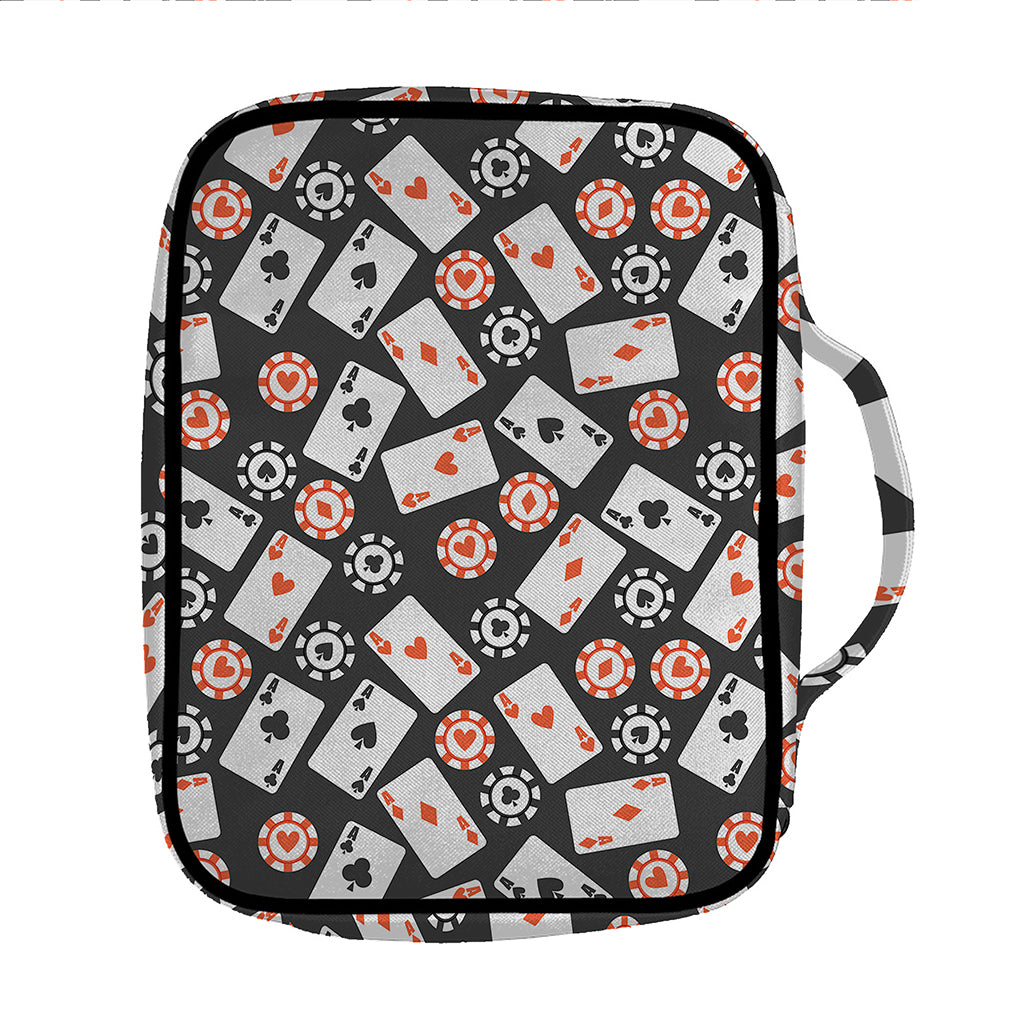 Casino Chip And Card Pattern Print Front Pocket Bible Bag