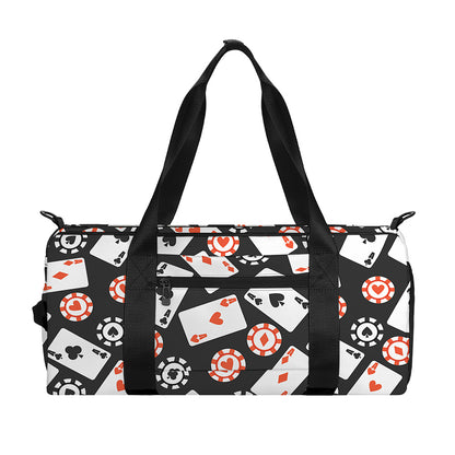 Casino Chip And Card Pattern Print Gym Bag