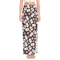 Casino Chip And Card Pattern Print High Slit Maxi Skirt
