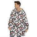 Casino Chip And Card Pattern Print Hoodie Blanket