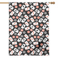 Casino Chip And Card Pattern Print House Flag