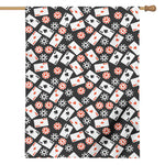 Casino Chip And Card Pattern Print House Flag