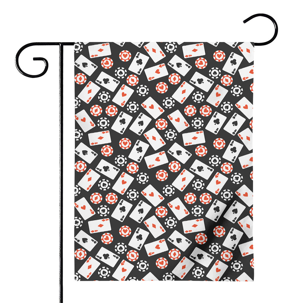 Casino Chip And Card Pattern Print House Flag