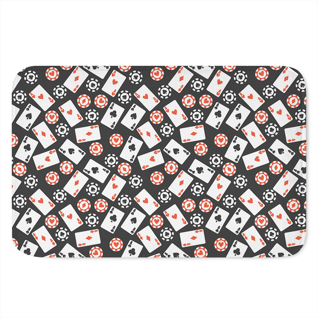 Casino Chip And Card Pattern Print Indoor Door Mat