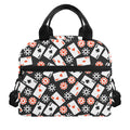 Casino Chip And Card Pattern Print Insulated Lunch Bag