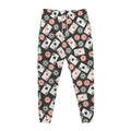 Casino Chip And Card Pattern Print Jogger Pants