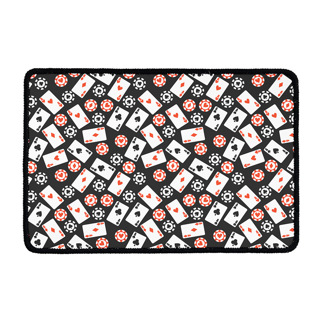 Casino Chip And Card Pattern Print Kitchen Mat