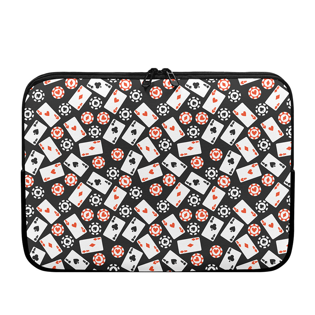 Casino Chip And Card Pattern Print Laptop Sleeve