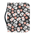 Casino Chip And Card Pattern Print Leather Bible Cover
