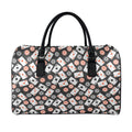 Casino Chip And Card Pattern Print Leather Duffel Bag