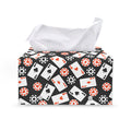 Casino Chip And Card Pattern Print Leather Tissue Box Cover