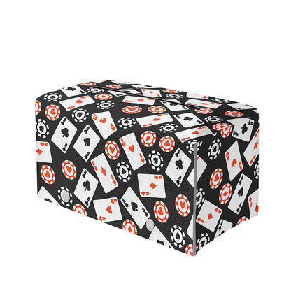 Casino Chip And Card Pattern Print Leather Tissue Box Cover