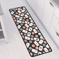 Casino Chip And Card Pattern Print Long Kitchen Mat