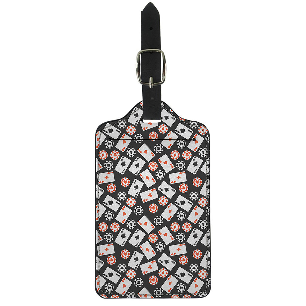 Casino Chip And Card Pattern Print Luggage Tag