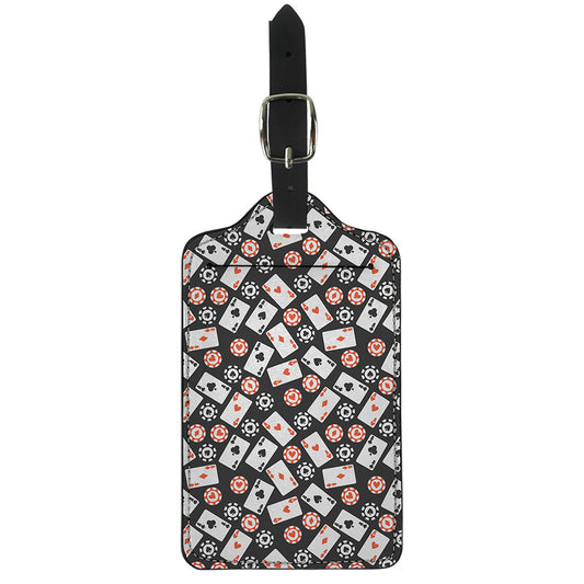 Casino Chip And Card Pattern Print Luggage Tag