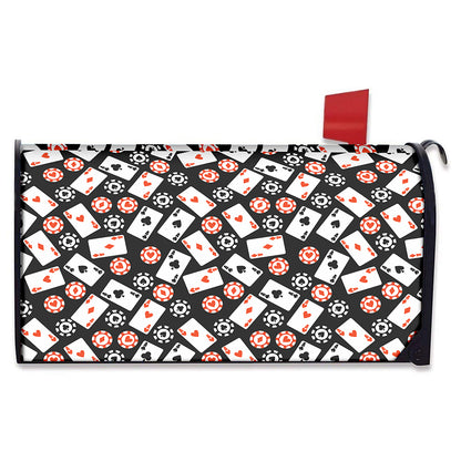Casino Chip And Card Pattern Print Mailbox Cover