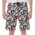 Casino Chip And Card Pattern Print Men's Beach Shorts