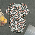 Casino Chip And Card Pattern Print Men's Bodysuit