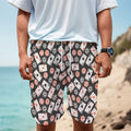 Casino Chip And Card Pattern Print Men's Cargo Shorts