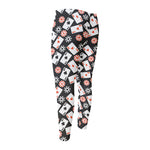 Casino Chip And Card Pattern Print Men's Compression Pants