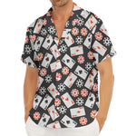Casino Chip And Card Pattern Print Men's Deep V-Neck Shirt