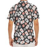Casino Chip And Card Pattern Print Men's Deep V-Neck Shirt