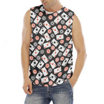 Casino Chip And Card Pattern Print Men's Fitness Tank Top