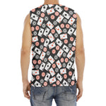 Casino Chip And Card Pattern Print Men's Fitness Tank Top