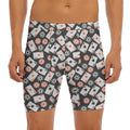 Casino Chip And Card Pattern Print Men's Long Boxer Briefs