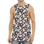 Casino Chip And Card Pattern Print Men's Muscle Tank Top